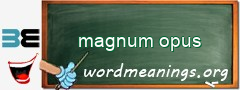 WordMeaning blackboard for magnum opus